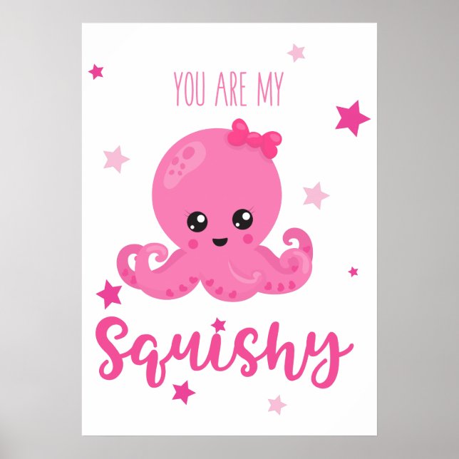 Du bist mein schwammiges Mädchen Kinderzimmer rosa Poster (Vorne)
