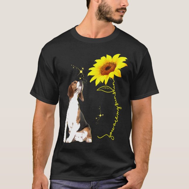 Du bist mein Sonnenblumen-Beagle Lover T-Shirt (Vorderseite)