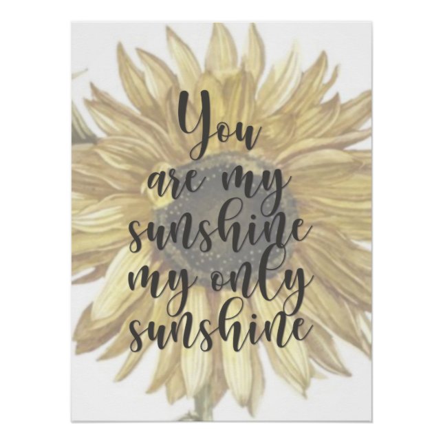 Du bist mein Sonnenblumen-Kinderzimmer Poster (Vorderseite)