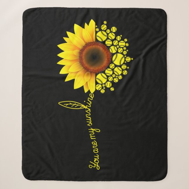 Du bist mein Sonnenblumen-Softball Sherpadecke (Vorderseite)