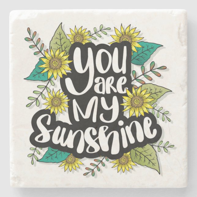 Du bist mein Sonnenblumengestein-Untersetzer Steinuntersetzer (Vorderseite)