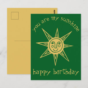 Du bist mein Sonnenschein ALLES GUTE ZUM GEBURTSTA Postkarte