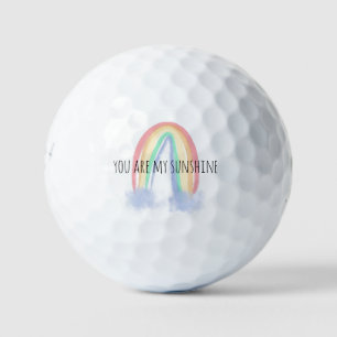 Du bist mein Sonnenschein Aquarell bemalt Regenbog Golfball