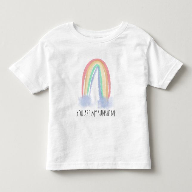 Du bist mein Sonnenschein Aquarell bemalt Regenbog Kleinkind T-shirt (Vorderseite)