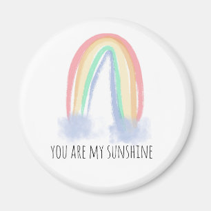 Du bist mein Sonnenschein Aquarell bemalt Regenbog Magnet