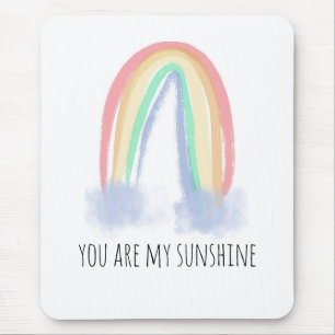 Du bist mein Sonnenschein Aquarell bemalt Regenbog Mousepad
