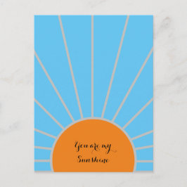 "Du bist mein Sonnenschein" Blau und Orange Postkarte