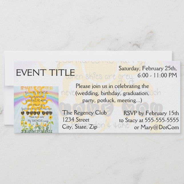 Du bist mein Sonnenschein Einladung (Vorderseite)