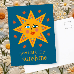 Du bist mein Sonnenschein Fröhliche Sonne CUSTOM Postkarte