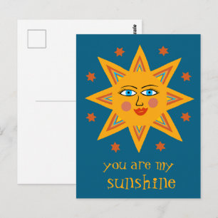 Du bist mein Sonnenschein Fröhliche Sonne CUSTOM Postkarte