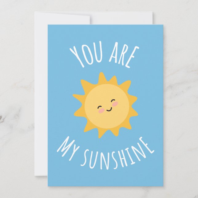 "Du bist mein Sonnenschein" fröhliches Sonnendesig Dankeskarte (Vorderseite)