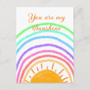 du bist mein Sonnenschein gelbe orange Sonnenstrah Postkarte