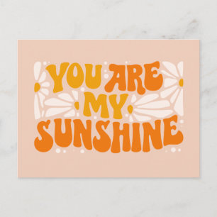 Du bist mein Sonnenschein Groovy Grafik Postkarte