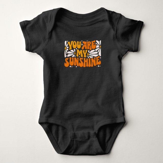 Du bist mein Sonnenschein Groovy Graphic Baby Strampler (Vorderseite)