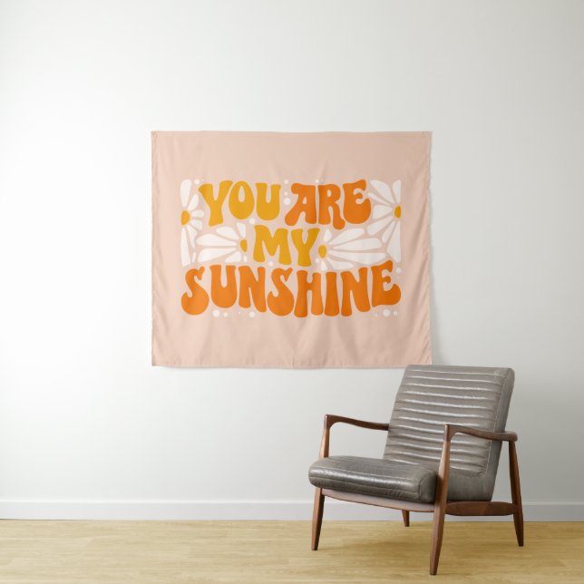 Du bist mein Sonnenschein Groovy Graphic Wandteppich (Beispiel (Horizontal))