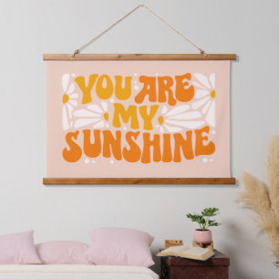 Du bist mein Sonnenschein Groovy Graphic Wandteppich Mit Holzrahmen