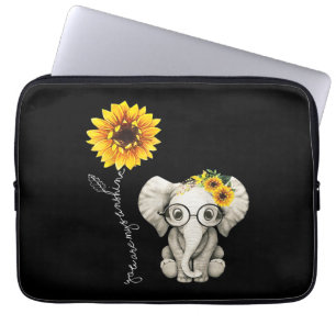 Du bist mein Sonnenschein-Hippie-Sonnenblume-Elefa Laptopschutzhülle