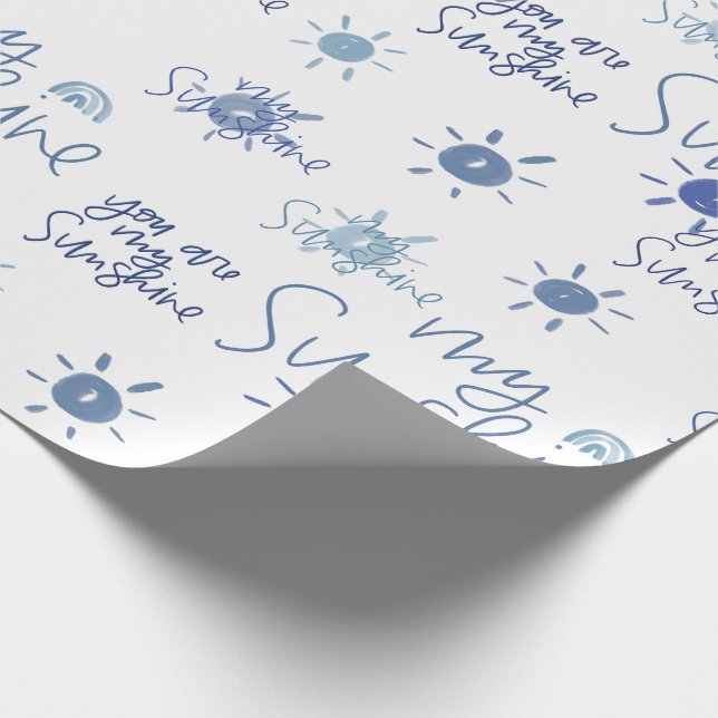 Du bist mein Sonnenschein in blau Geschenkpapier (Ecke)
