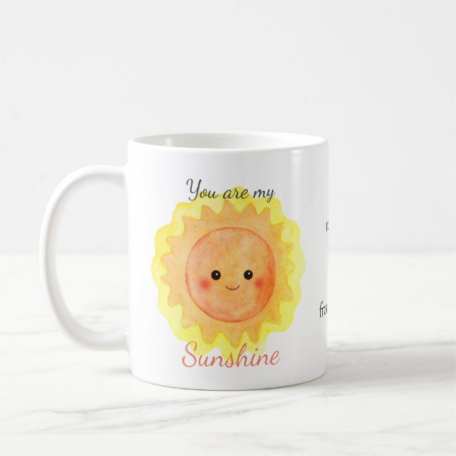 Du bist mein Sonnenschein-Individuelle Name-Gesche Kaffeetasse (Links)