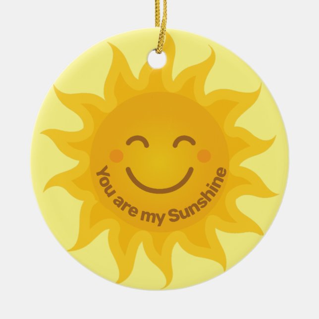"Du bist mein Sonnenschein!" Liebe Wasserfarbe Keramik Ornament (Vorne)