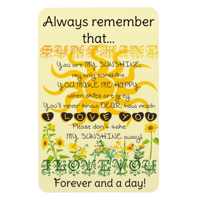 Du bist mein Sonnenschein Magnet (Vertikal)