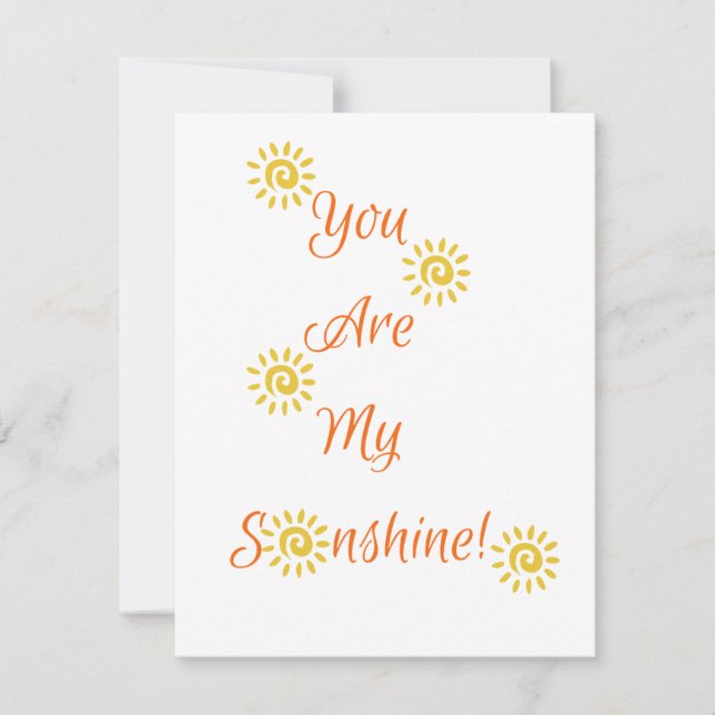 "Du bist mein Sonnenschein" notecard Mitteilungskarte (Vorderseite)