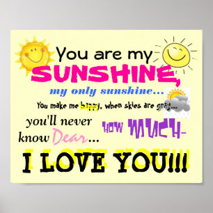Du bist mein Sonnenschein-Poster Poster
