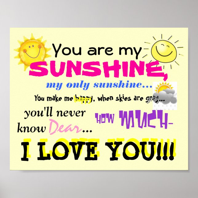 Du bist mein Sonnenschein-Poster Poster (Vorne)