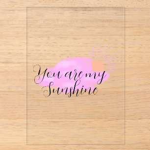 du bist mein Sonnenschein rosa lila Sonnenstrahlen Acryleinladungen