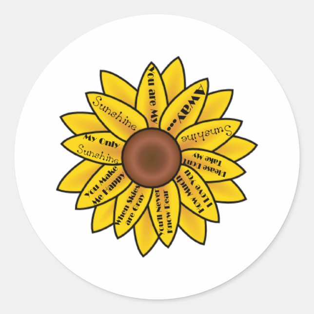 Du bist mein Sonnenschein Runder Aufkleber (Vorderseite)