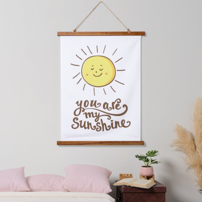 Du bist mein Sonnenschein Wandteppich Mit Holzrahmen (Schlafzimmer)
