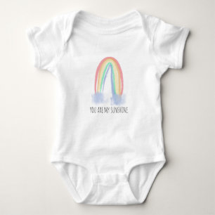 Du bist mein Sonnenschein Wasserfarbe gemalter Reg Baby Strampler