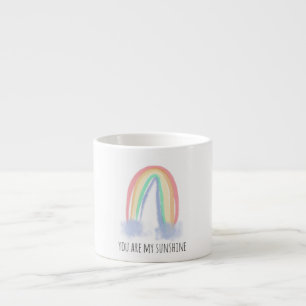 Du bist mein Sonnenschein Wasserfarbe gemalter Reg Espressotasse