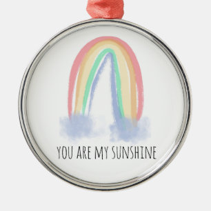 Du bist mein Sonnenschein Wasserfarben regenbogen  Ornament Aus Metall