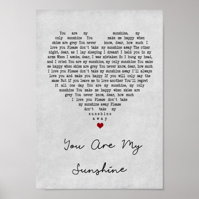 Du bist mein sonnenschimmerndes graues Herz Song L Poster (Vorne)
