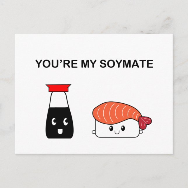Du bist mein Soymate Suziethesushi Postkarte (Vorderseite)