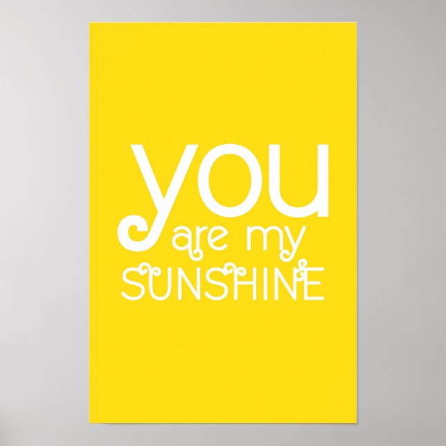 Du bist mein Sunshine Quote Poster Gelb (Vorne)