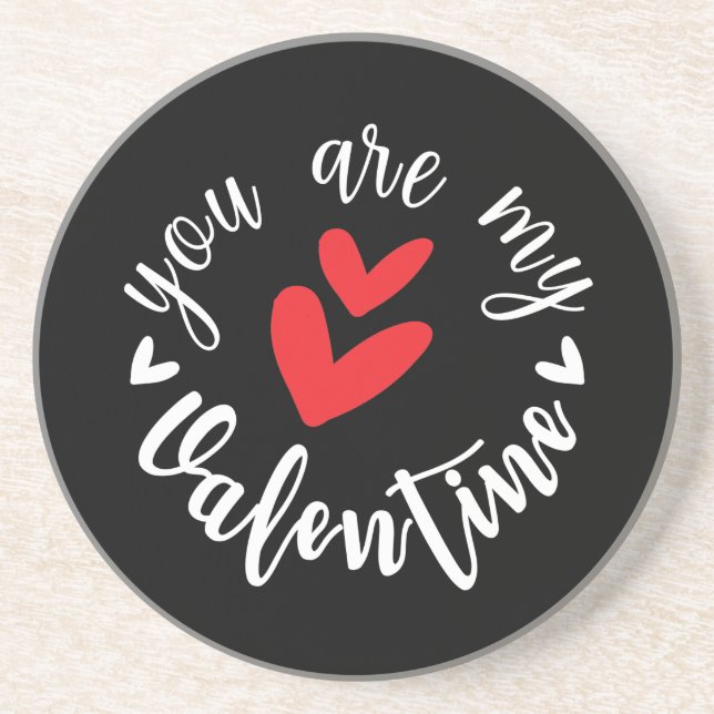 Du bist mein Valentine, zwei kleine Herzen Getränkeuntersetzer (Vorne)
