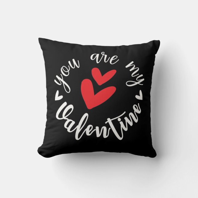 Du bist mein Valentine, zwei kleine Herzen Kissen (Vorderseite)
