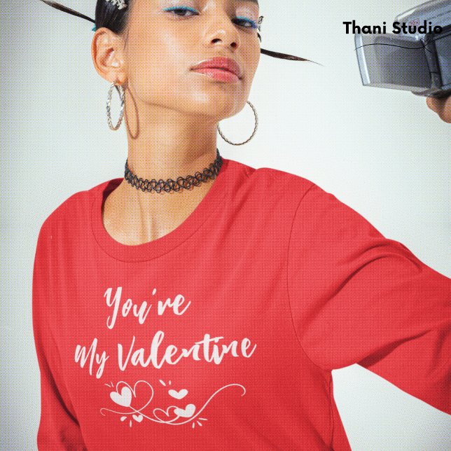 Du bist mein Valentinherz Moderne Typografie T-Shirt (Von Creator hochgeladen)