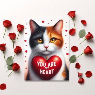 Du bist mein Valentinstag-Herz-Gedicht Calico-Katz Feiertagskarte