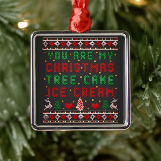 Du bist mein Weihnachtsbaum Kuchen Eiscreme Weihna Ornament Aus Metall (Baum)