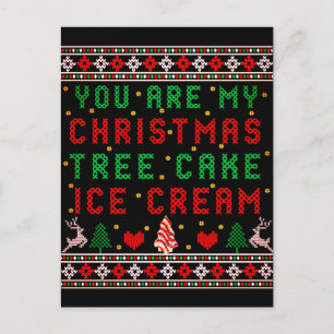 Du bist mein Weihnachtsbaum Kuchen Eiscreme Weihna Postkarte
