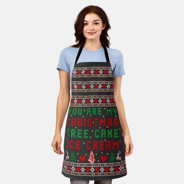 Du bist mein Weihnachtsbaum Kuchen Eiscreme Weihna Schürze (Getragen)