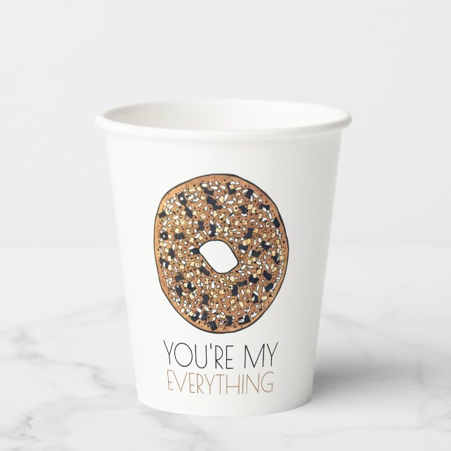 Du bist meine "Alles-Bagel-Frühstück-Liebe" Pappbecher (Vorderseite)