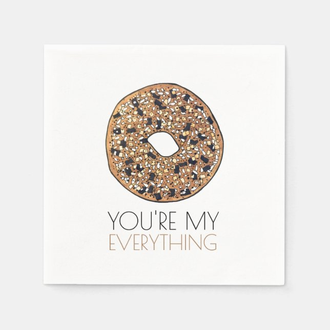 Du bist meine "Alles-Bagel-Frühstück-Liebe" Serviette (Vorderseite)