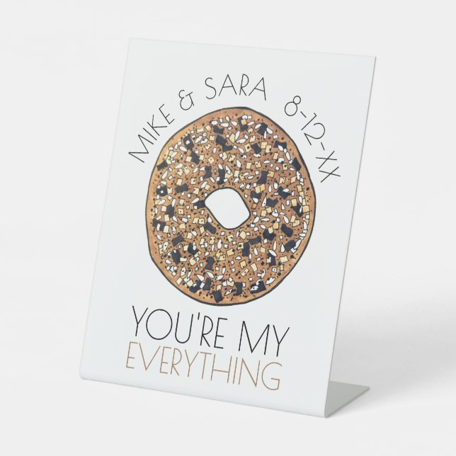 Du bist meine Alles-Bagel-Hochzeit-Verlobung Sockelschild (Vorderseite)