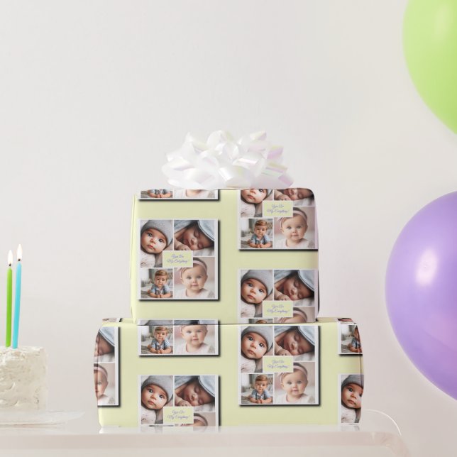 Du bist meine Alles-Foto-Collage auf Gelb Geschenkpapier (Partygeschenke)