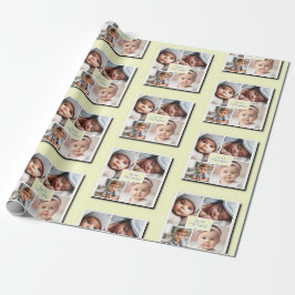 Du bist meine Alles-Foto-Collage auf Gelb Geschenkpapier