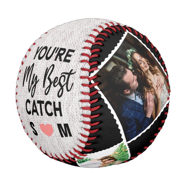 Du bist meine besten Catch Paare 4 Fotos Baseball (Schrägansicht)